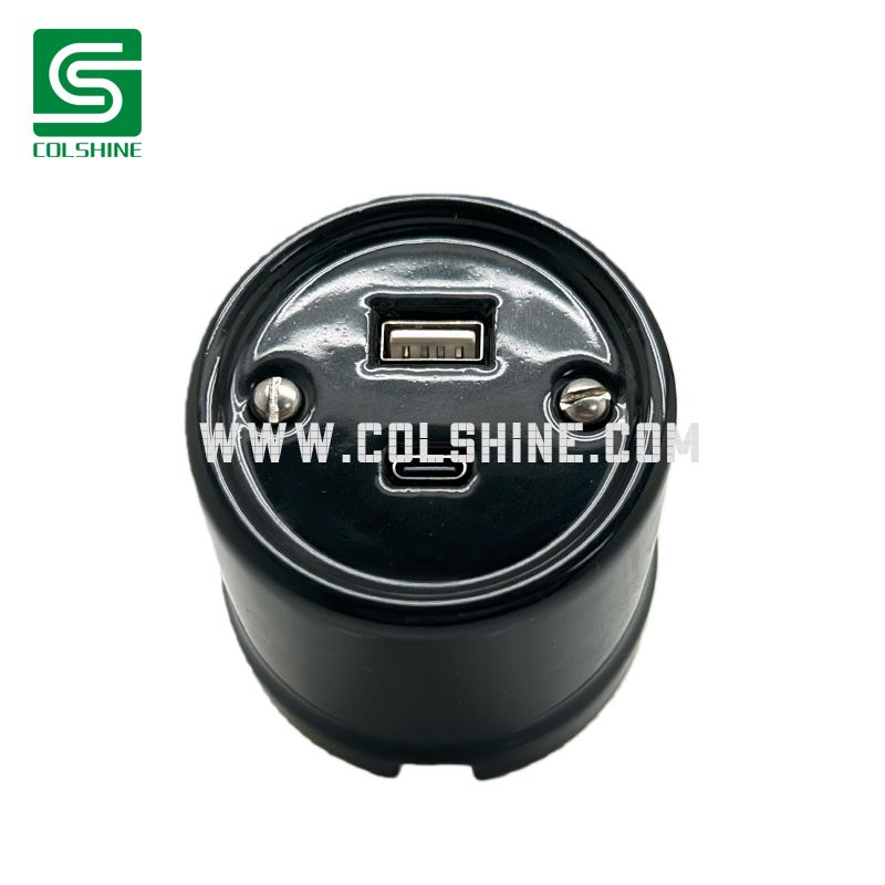 Surface mount Porcelain USB Socket 20W PD3.0 QC3.0 support